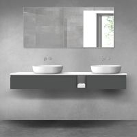 Oltens Vernal zestaw mebli łazienkowych 180 cm z blatem grafit mat/biały połysk 68659400