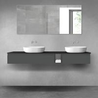 Oltens Vernal zestaw mebli łazienkowych 180 cm z blatem grafit mat/czarny mat 68660400