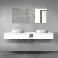 Oltens Vernal zestaw mebli łazienkowych 200 cm z blatem biały połysk 68661000