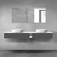 Oltens Vernal zestaw mebli łazienkowych 200 cm z blatem grafit mat/biały połysk 68663400
