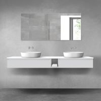 Oltens Vernal zestaw mebli łazienkowych 200 cm z blatem szary mat/biały połysk 68663700