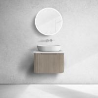 Oltens Hamnes szafka 60 cm podumywalkowa wisząca z blatem dąb/biały mat 68666060