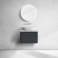 Oltens Hamnes szafka 60 cm podumywalkowa wisząca z blatem czarny mat/biały mat 68666300