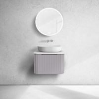 Oltens Hamnes szafka 60 cm podumywalkowa wisząca z blatem kaszmir/biały mat 68666900