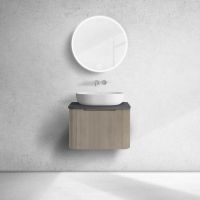 Oltens Hamnes szafka 60 cm podumywalkowa wisząca z blatem dąb/czarny mat 68667060