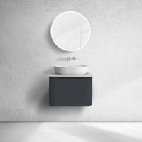 Oltens Hamnes szafka 60 cm podumywalkowa wisząca z blatem czarny mat/kaszmir 68667300