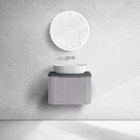 Oltens Hamnes szafka 60 cm podumywalkowa wisząca z blatem kaszmir/czarny mat 68667900