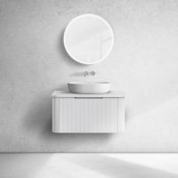 Oltens Hamnes szafka 80 cm podumywalkowa wisząca z blatem biały mat 68669000