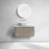 Oltens Hamnes szafka 80 cm podumywalkowa wisząca z blatem dąb/biały mat 68670060