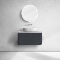 Oltens Hamnes szafka 80 cm podumywalkowa wisząca z blatem czarny mat/kaszmir 68671300