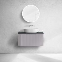 Oltens Hamnes szafka 80 cm podumywalkowa wisząca z blatem kaszmir/czarny mat 68671900