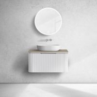 Oltens Hamnes szafka 80 cm podumywalkowa wisząca z blatem biały mat/dąb 68672000