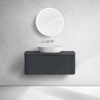 Oltens Hamnes szafka 100 cm podumywalkowa wisząca z blatem czarny mat 68673300