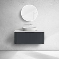 Oltens Hamnes szafka 100 cm podumywalkowa wisząca z blatem czarny mat/biały mat 68674300