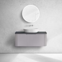 Oltens Hamnes szafka 100 cm podumywalkowa wisząca z blatem kaszmir/czarny mat 68675900