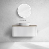 Oltens Hamnes szafka 100 cm podumywalkowa wisząca z blatem biały mat/dąb 68676000