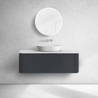 Oltens Hamnes szafka 120 cm podumywalkowa wisząca z blatem czarny mat/biały mat 68678300