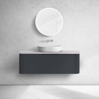 Oltens Hamnes szafka 120 cm podumywalkowa wisząca z blatem czarny mat/kaszmir 68679300