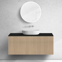 Zestaw Oltens Lun szafka podumywalkowa 120 cm z blatem dąb/czarny mat 68682060