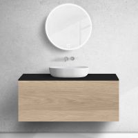 Zestaw Oltens Lun szafka podumywalkowa 120 cm z blatem dąb/czarny mat 68686060