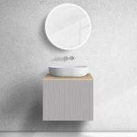 Zestaw Oltens Lun szafka podumywalkowa 60 cm z blatem kaszmir/dąb 68687900