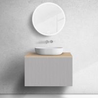 Zestaw Oltens Lun szafka podumywalkowa 80 cm z blatem kaszmir/dąb 68688900