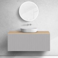 Zestaw Oltens Lun szafka podumywalkowa 120 cm z blatem kaszmir/dąb 68690900