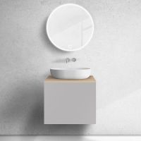 Zestaw Oltens Lun szafka podumywalkowa 60 cm z blatem kaszmir/dąb 68691900