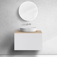 Zestaw Oltens Lun szafka podumywalkowa 80 cm z blatem biały mat/dąb 68692000