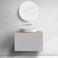 Zestaw Oltens Lun szafka podumywalkowa 80 cm z blatem kaszmir/dąb 68692900