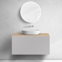 Zestaw Oltens Lun szafka podumywalkowa 100 cm z blatem kaszmir/dąb 68693900