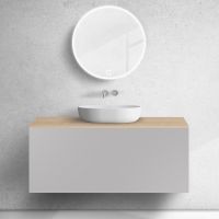 Zestaw Oltens Lun szafka podumywalkowa 120 cm z blatem kaszmir/dąb 68694900