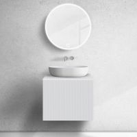 Zestaw Oltens Lun szafka podumywalkowa 60 cm z blatem biały mat 68730000