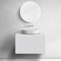 Zestaw Oltens Lun szafka podumywalkowa 80 cm z blatem biały mat 68731000