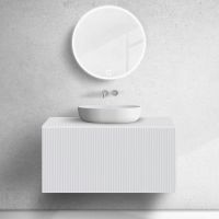 Zestaw Oltens Lun szafka podumywalkowa 100 cm z blatem biały mat 68732000