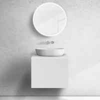 Zestaw Oltens Lun szafka podumywalkowa 60 cm z blatem biały mat 68734000