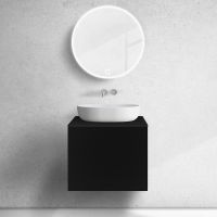 Zestaw Oltens Lun szafka podumywalkowa 60 cm z blatem czarny mat 68734300