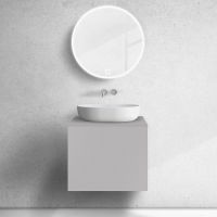 Zestaw Oltens Lun szafka podumywalkowa 60 cm z blatem kaszmir 68734900