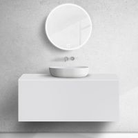 Zestaw Oltens Lun szafka podumywalkowa 120 cm z blatem biały mat 68737000