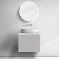 Zestaw Oltens Lun szafka podumywalkowa 60 cm z blatem kaszmir/biały mat 68742900