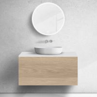 Zestaw Oltens Lun szafka podumywalkowa 100 cm z blatem dąb/biały mat  68744060