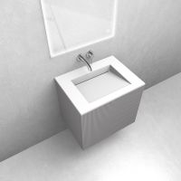 Zestaw Oltens Lun szafka podumywalkowa 60 cm kaszmir z umywalką Stila LavaForm biały mat 68749900