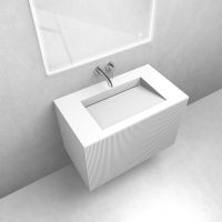 Zestaw Oltens Lun szafka podumywalkowa 80 cm z umywalką Stila LavaForm biały mat 68751000