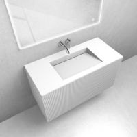 Zestaw Oltens Lun szafka podumywalkowa 100 cm z umywalką Stila LavaForm biały mat 68753000