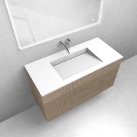 Zestaw Oltens Lun szafka podumywalkowa 100 cm z umywalką Stila LavaForm gąb/biały mat 68753060