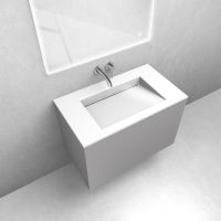 Zestaw Oltens Lun szafka podumywalkowa 80 cm z umywalką Stila LavaForm kaszmir/biały połysk 68760900