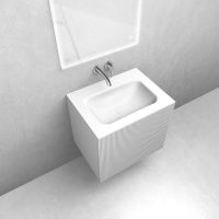 Zestaw Oltens Lun szafka podumywalkowa 60 cm z umywalką Kalla LavaForm biały mat 68771000