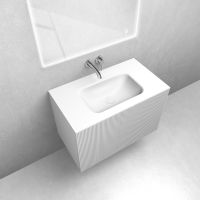 Zestaw Oltens Lun szafka podumywalkowa 80 cm z umywalką Kalla LavaForm biały mat 68773000