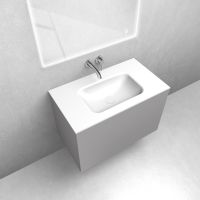 Zestaw Oltens Lun szafka podumywalkowa 80 cm z umywalką Kalla LavaForm kaszmir/biały połysk 68782900