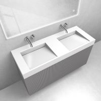 Zestaw Oltens Lun szafka podumywalkowa 120 cm z umywalką Stila LavaForm kaszmir/biały połysk 68794900